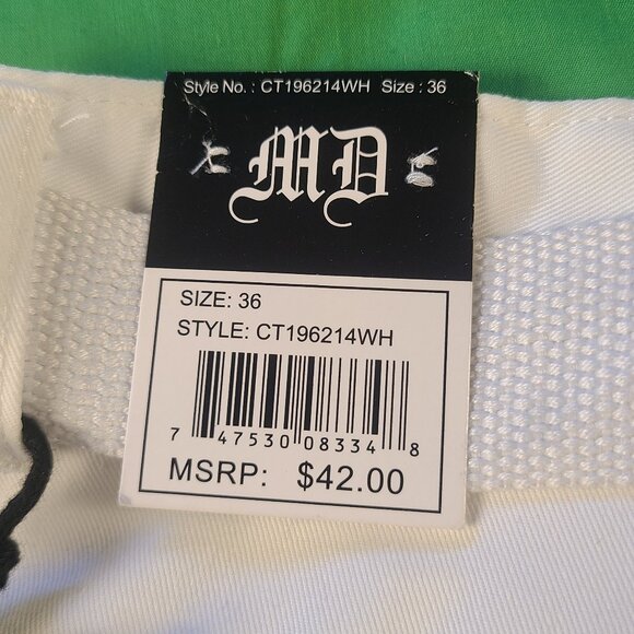 Marx & Dutch Cargo Shorts With Belt Men's 36 White - Picture 5 of 10